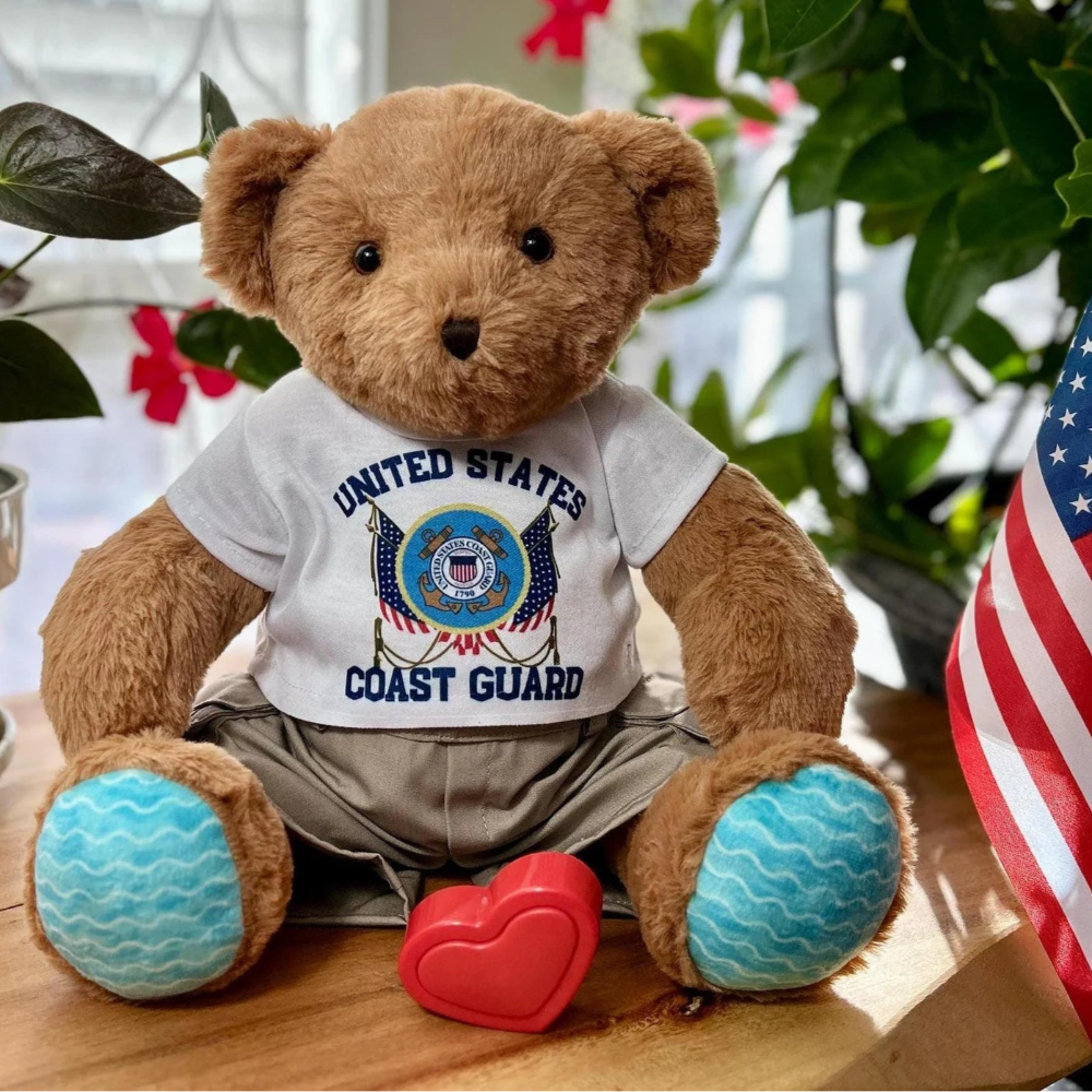 coast guard bear with recorder