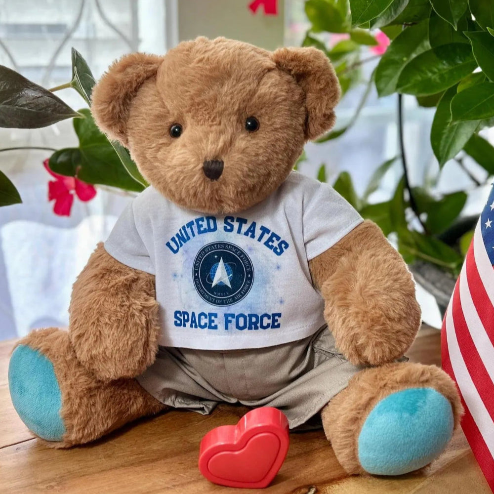 space force bear with recorder