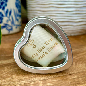 Heart shaped Tin urn for ashes