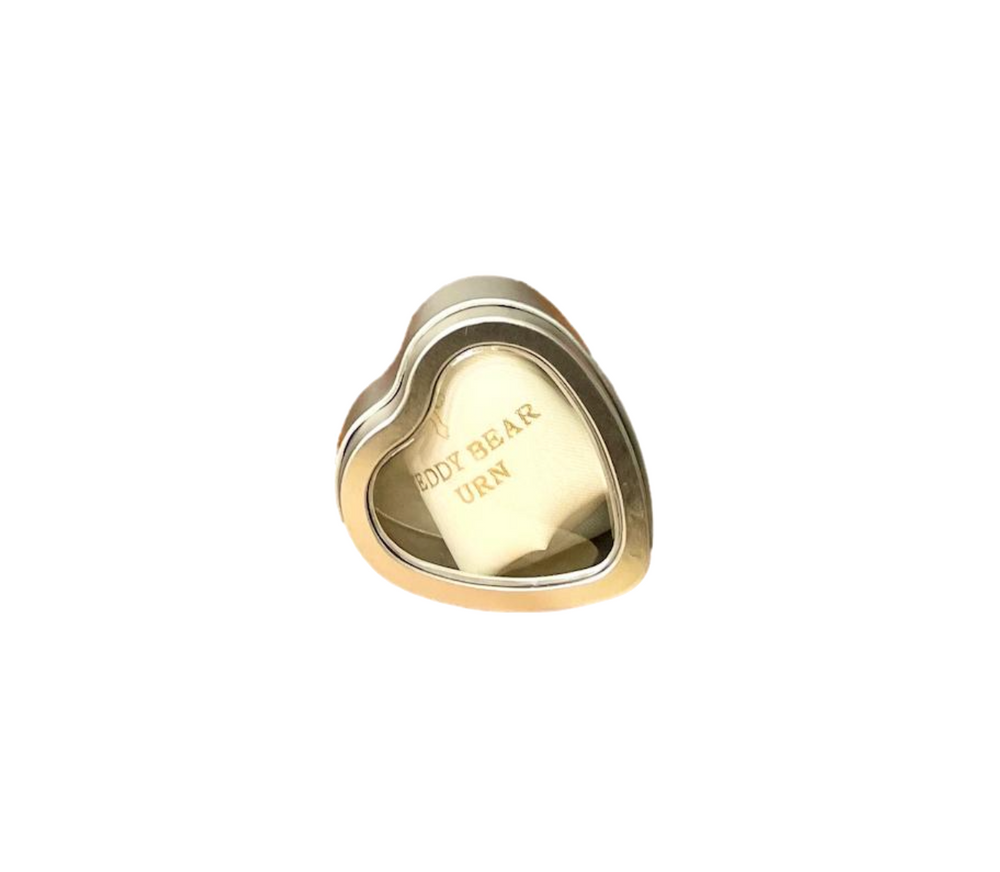 Heart shaped Urn Tin with Satin Satchel