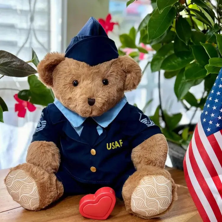 Air Force Bear with Voice recorder